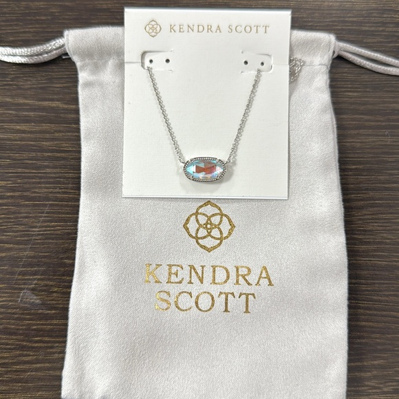 Kendra Scott Silver Necklace with Iridescent Stone and Dust bag - Picture 1 of 4